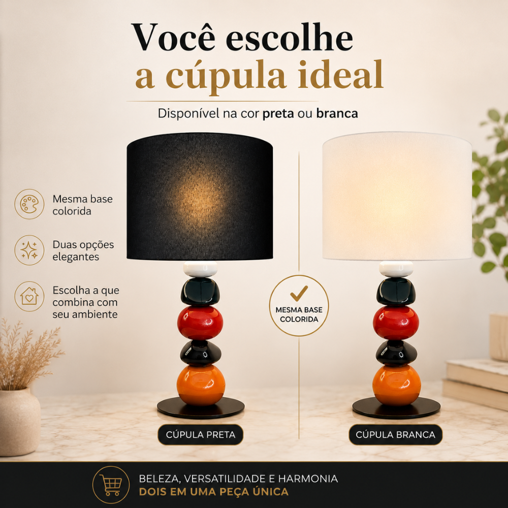 Abajur com Base Colorida — foto 4