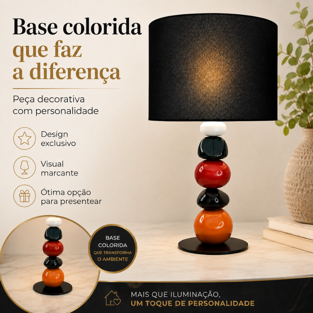 Abajur com Base Colorida — foto 5