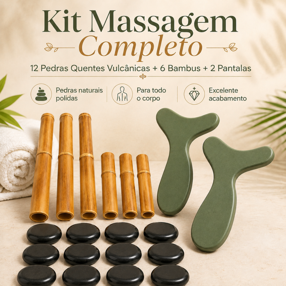 Kit 12 Pedras, Bambus e Pantalas