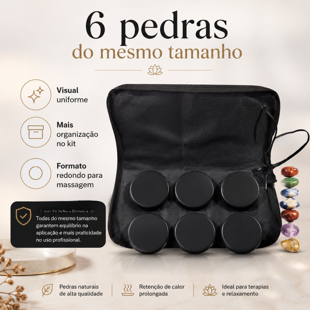 Kit 6 Pedras com Bolsa Térmica e Chakras — foto 2