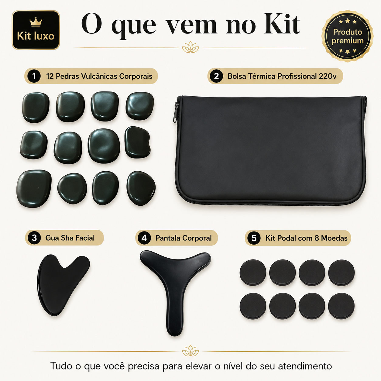 Kit Premium de Terapias com Pedras Vulcânicas — foto 2